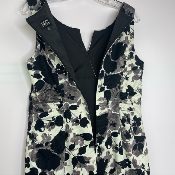 Adrianna Papell Petite black white gray floral sleeveless dress size 12P - Picture 5 of 11